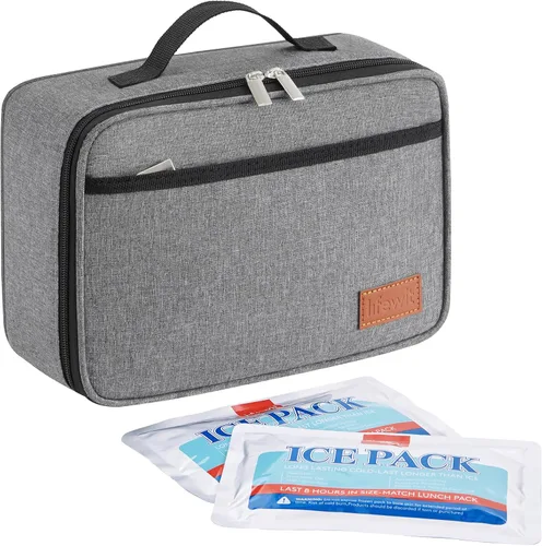 Vista 13 de Lifewit Lonchera congelable, bolsa de almuerzo reutilizable aislada con 2 paquetes de hielo, mini bolsa refrigeradora de aperitivos para caja Bento