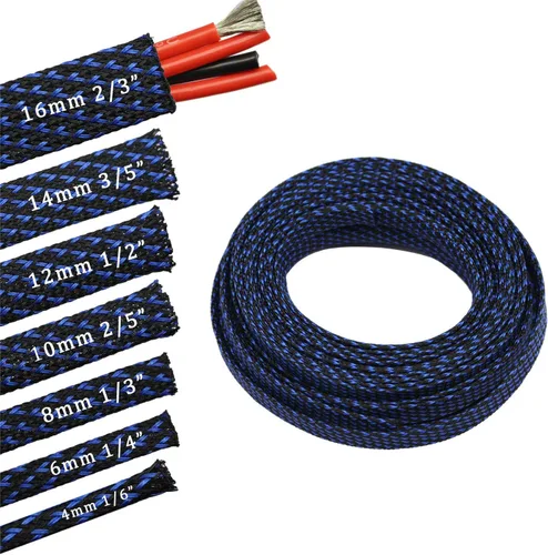 Vista 33 de Funda de cable de alambre expandible PET de 30 pies (1/2 pulgada, negro)