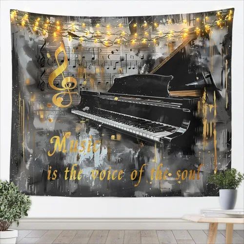 Vista 5 de Homewish Theater Cinema Poster Tapestry,Retro Movie Wall Hanging Art Popcorn Wall Blankets Movie Night Poster Tapestries for Kids Teens Girls Boys