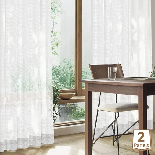 Vista 7 de KURENAI - Cortinas semitransparentes unidireccionales de 100 % poliéster reciclado [Fujin], 193 tamaños, fabricadas en Japón, plisadas, bloqueo UV