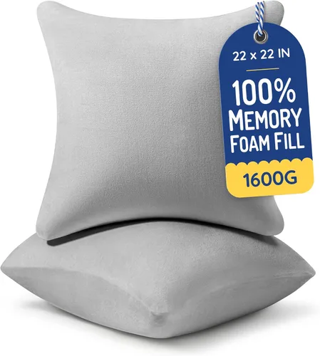 Vista 18 de AM AEROMAX 12x32 Memory Foam Throw Pillow Insert, Rectangular Lumbar, White Long accent shape decorates bed/sofa/couch full pillow-cover look