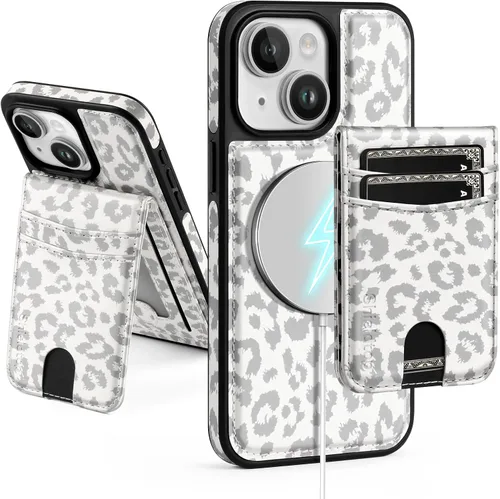 Vista 19 de SkyEagle - Funda tipo cartera compatible con MagSafe para iPhone 11, color negro Detachable Magnetic Credit Card Holder,RFID Blocking,PU
