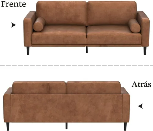 Vista 8 de HIFIT Sofás y Sillones, Sofá Moderno de Mediados de Siglo de 79", Sofá Transpirable de Cuero Sintético con Cojines/Almohadas Tapizados, Sofás