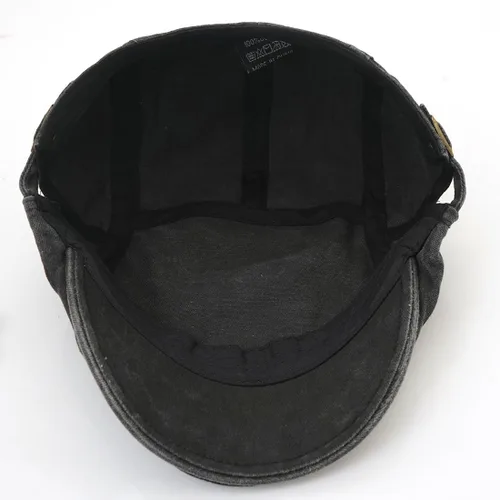 Vista 5 de Gorras planas para hombre, boina de conducción, boina de periódico, sombrero de hiedra de algodón