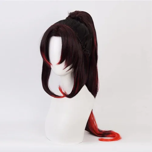 Vista 2 de Mystylecos Kokushibou Peluca de anime Demon Slayer Cosplay peluca para hombres y mujeres Kimetsu No Yaiba resistente al calor pelo sintético