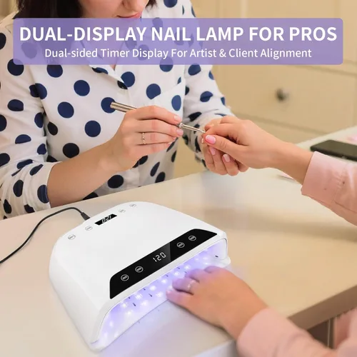 Vista 7 de Lámpara de uñas UV mejorada 2026 para esmalte de gel, 4 temporizadores y sensor automático: lámpara profesional de curado de gel, diseño de cavidad
