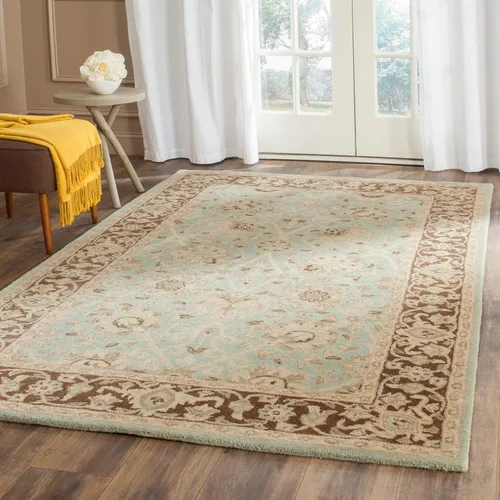 Vista 43 de SAFAVIEH Colección Antigüedades - Alfombra de 6' redonda, marrón y verde, hecha a mano, diseño oriental tradicional de lana, ideal para áreas