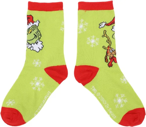 Vista 2 de Bioworld The Grinch & Max Kids - Calcetines de 3 pares, Multi colorido