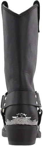Vista 3 de Dingo Mens Chopper Square Toe Casual Botas Mid Calf - Negro