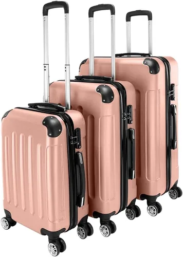 Vista 50 de Juego de equipaje de 3 piezas – Maletas con ruedas giratorias multidireccionales – Bolsa de viaje Maleta ABS con bloqueo TSA – Maletas de carcasa
