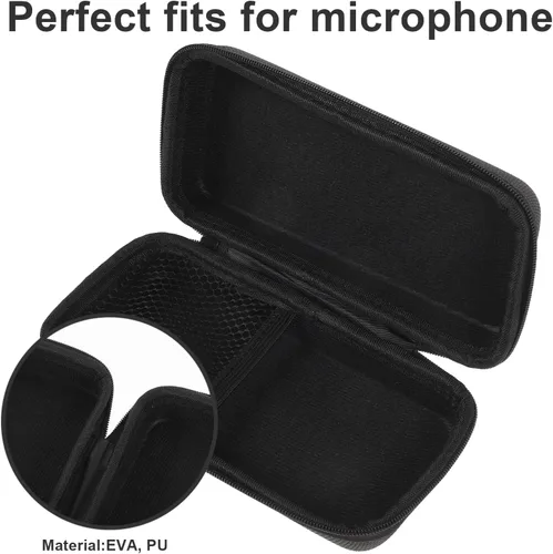 Vista 3 de EXCEART Caja de almacenamiento de micrófono, portátil, impermeable, funda rígida de Eva a prueba de golpes, funda protectora de transporte
