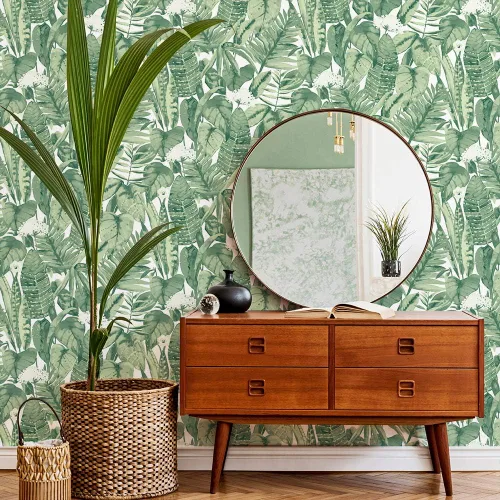 Vista 4 de Tempaper- Papel tapiz Verde (Jungle Green)