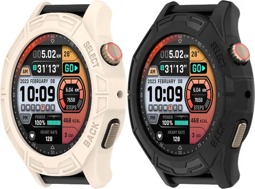 Vista 8 de Funda compatible con Amazfit Cheetah/Cheetah Pro Smartwatch Funda protectora de TPU suave (negro, negro)