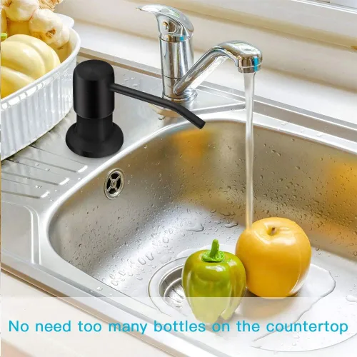 Vista 6 de OHiHi Dispensador de jabón para platos para fregadero de cocina, dispensador de jabón para fregadero de encimera, bomba de agua con tubo