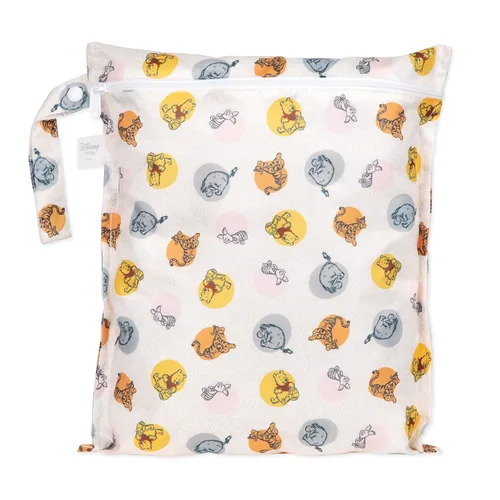 Vista 16 de Bumkins Disney Bolsa impermeable colgante para cosas mojadas grande para bebé, lavandería, ropa sucia, viaje, traje de baño, pañales de tela C3