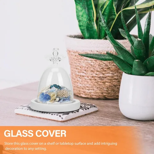 Vista 5 de Cabilock Cúpula de cristal de ángel con mango para San Valentín Figura de flores decorativa, cúpula para decoración del hogar, 5.3 x 4.3 x 4.3