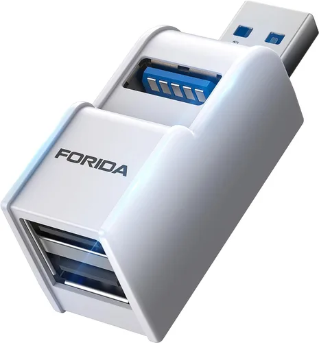 Vista 9 de FORIDA Adaptador USB de 3 Puertos, Hub USB con USB 3.0 y Adaptador USB Doble, Divisor USB Portátil 1 en 3 Salidas para Teclado, Disco Duro Móvil