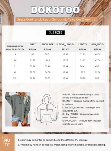 Vista 6 de Dokotoo Sudaderas con capucha para mujer 2024 Moda Otoño Cuello en V Botón Abajo Manga Larga Sudaderas Sudaderas Sudaderas Tops
