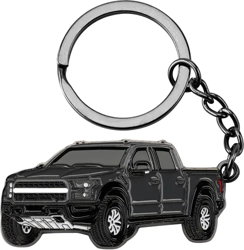 Vista 9 de Llavero de Coche para Ford F150 Accesorios Llavero de Metal Modelo 3D Camioneta Pickup (Azul)