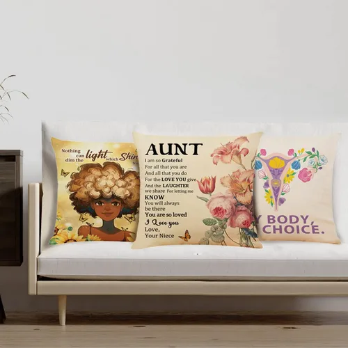 Vista 5 de Regalos para tía, fundas de almohada con texto en inglés "I Am Grateful", funda de cojín para sofá, cama, sofá, dormitorio, ideas de regalo