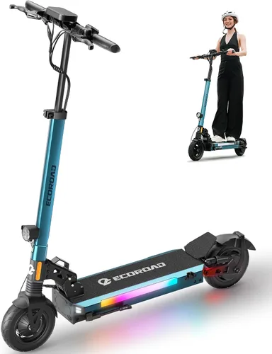 Vista 11 de ECOROAD Scooter eléctrico para adultos 750W 25 MPH 30-35 millas de largo Negro-3