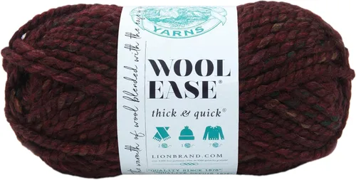 Vista 107 de Lion Brand Yarn - Ovillo de lana Wool-Ease Thick & Quick color fuerza aérea Super Bulky Wool Acrylic Blend Fiber for Soft Hats, Sweaters, Chunky