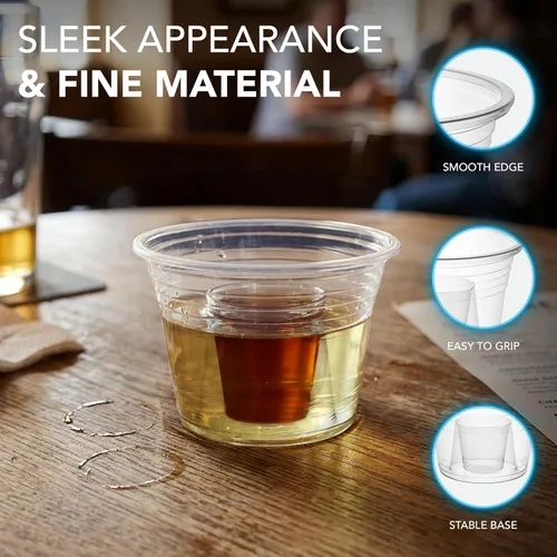 Vista 6 de Party Essentials Jager Blaster - Vasos de plástico suave, 3 onzas, 100 unidades, transparentes