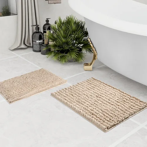 Vista 83 de Walensee Alfombra de baño antideslizante (32x20, azul oscuro) absorbente de agua, súper suave, felpilla peluda, lavable a máquina, se seca