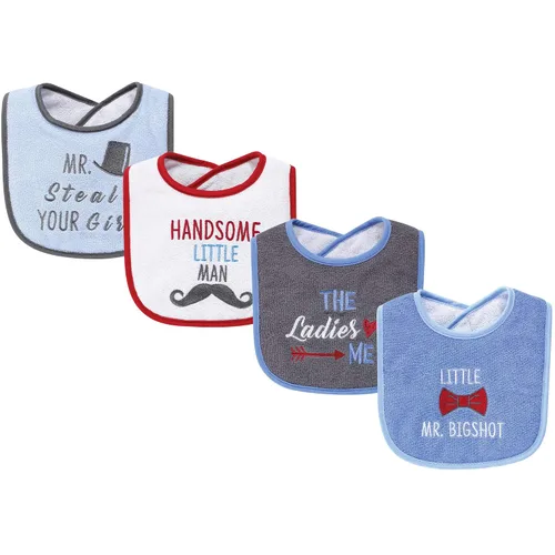 Vista 12 de Baberos Hudson Baby unisex de tela de toalla de algodón con relleno de fibra, Tamaño único Niño Gris Bosque