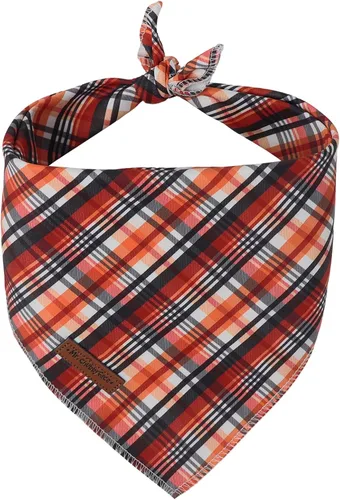 Vista 16 de MR. CHUBBYFACE - Bandana de Navidad para perro, bufanda lavable a cuadros de Navidad para cachorros, bandana ajustable para mascotas para perros C