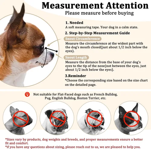 Vista 4 de Mayerzon Bozal de Hocico Corto para Perros, Bozal Pequeño para Chihuahua Shih Tzu American Bully Boxer Cachorro, Cubierta Bucal de Tela Suave