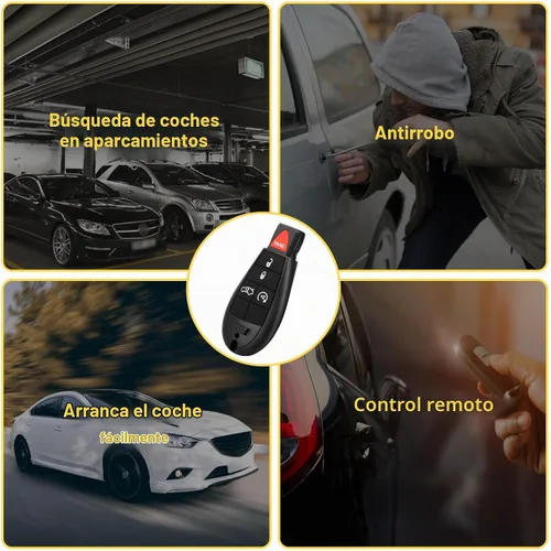 Vista 4 de 2 × Repuestos de Llavero de Control Remoto de Entrada sin Llave para 2008 2009 2010 2011 2012 2013 2014 Grand Cherokee Charger Durango Challenger