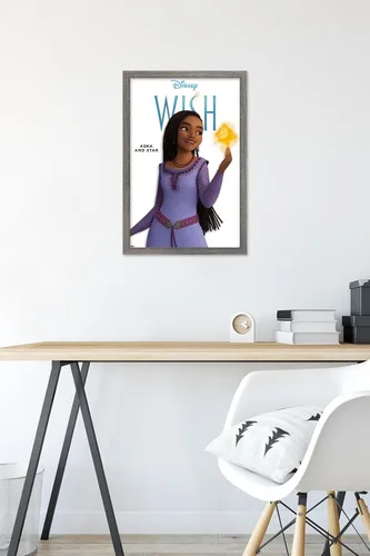 Vista 6 de Trends International Disney Wish Asha Feature Series - Póster de pared, 22.4 pulgadas de largo x 14.7 pulgadas, versión enmarcada en madera