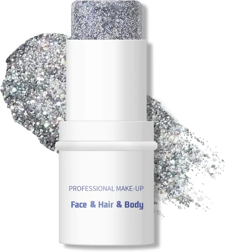 Vista 9 de KYDA Barra de purpurina corporal, gel grueso con purpurina para rostro y cabello corporal, pintura holográfica brillante de lentejuelas de sirena