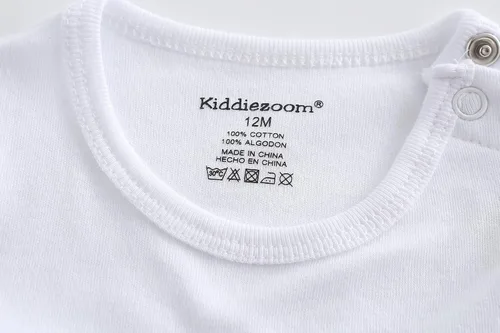 Vista 2 de Kiddiezoom Body unisex de manga corta para bebé, paquete de 5