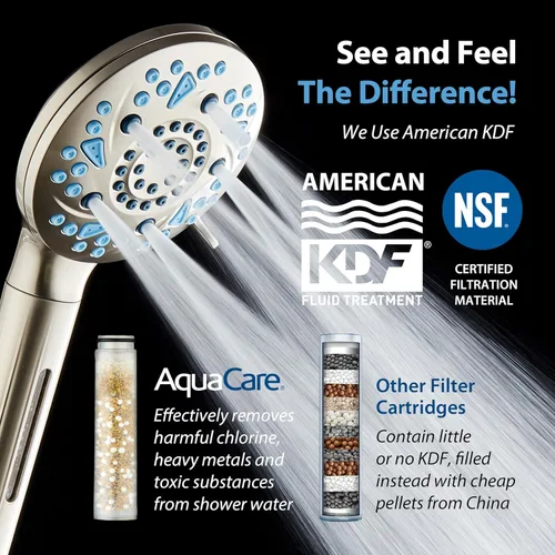 Vista 2 de AquaCare High Pressure 10-mode Filter Handheld Shower Head with Built-in Power Wash - Clean Tub, Tile & Pets, Remove Chlorine, Metals & Toxins from