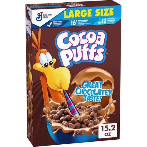 Vista 9 de Cocoa Puffs, cereales para el desayuno con sabor a chocolate, fabricados con grano entero, 10.4 oz