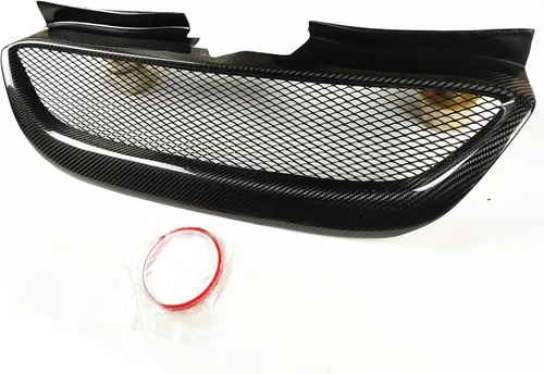 Vista 6 de Parrilla de malla de parachoques delantero para Hyundai Genesis Coupe 2008-2012 fibra de carbono negra