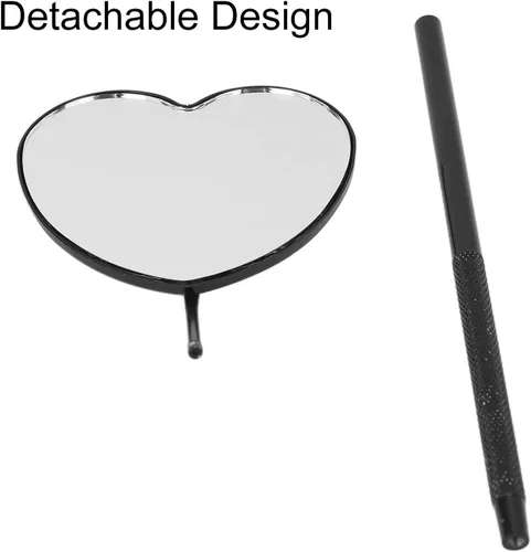 Vista 6 de Espejo de extensión de pestañas, espejo de pestañas en forma de corazón, herramienta profesional portátil de acero inoxidable para extensión