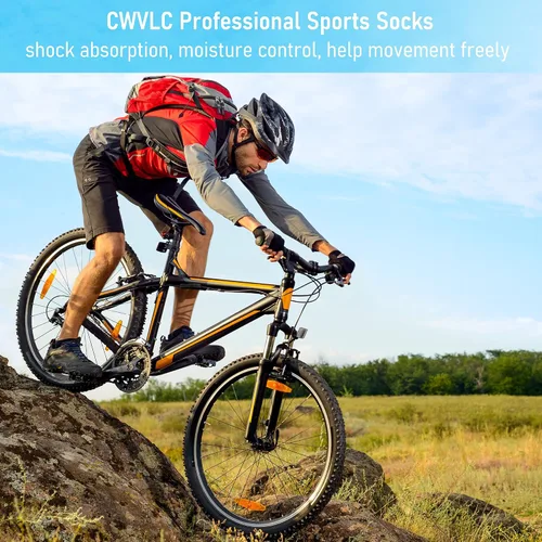 Vista 6 de CWVLC - Calcetines tobilleros deportivos de compresión acolchados unisex