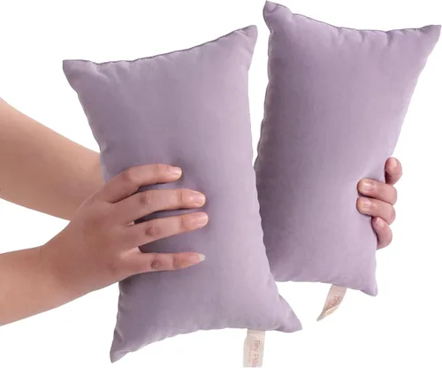Vista 9 de BEDSUM Paquete de 2 almohadas pequeñas, mini almohada de microfibra de 11 x 7 pulgadas para viajes, mascotas, suaves y lavables a máquina, almohadas
