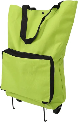 Vista 3 de Carrito de compras plegable, bolsa plegable con cremallera, carrito de comestibles OxFabric, con ruedas, reutilizable, de gran capacidad, portátil