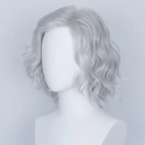 Vista 6 de M MISS U HAIR Missuhair - Peluca de anciano, peluca de anciano, peluca de bruja corta ondulada para disfraz, peluca sintética para uso diario