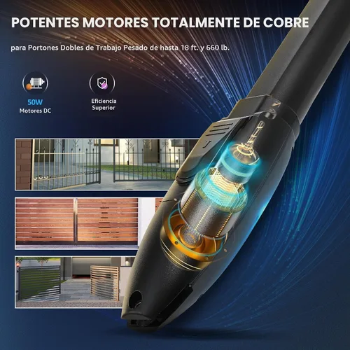 Vista 2 de CO-Z - Kit de abridor automático para puerta de batiente doble, abridor de puerta eléctrica para puertas de hasta 660 lb*2 18 pies, sistema