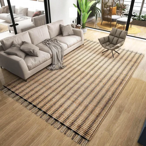 Vista 14 de Eco Crave Alfombra de pasillo de yute de 2,6 x 8 pies – Alfombra de diseño geométrico 100% natural de yute trenzada a mano, alfombra de acento