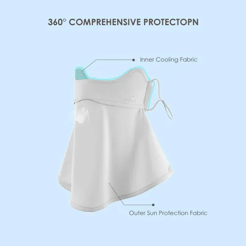 Vista 5 de Funda de bufanda facial para cuello protección solar pasamontañas de tela con cintas para las orejas