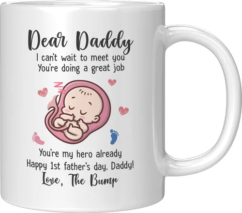 Vista 13 de Taza de café para el día del padre para papá de parte de hija e hijo. Taza del mundo con el mejor papá del mundo. Taza divertida con nombre