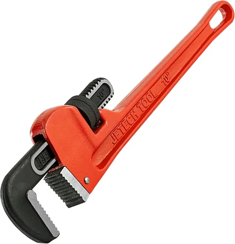 Vista 8 de Jetech Llave de tubo recta resistente de 8 pulgadas, llave de plomero de aluminio ajustable con mandíbula de gancho flotante y mango de vigas en I