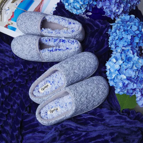 Vista 5 de Floopi Pantuflas para mujer, para interiores y exteriores, piel de sherpa sintética, con forro polar cálido, con espuma viscoelástica
