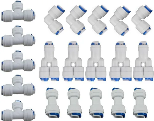 Vista 5 de Lemoy Rosca macho de 1/4 de pulgada a codo de tubo de 1/4 de pulgada de conexión rápida, filtro de agua de ósmosis inversa, codo macho, paquete de 5